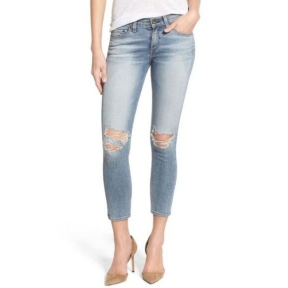 Rag & Bone Capri Skinny Distressed Jeans - Picture 1 of 6